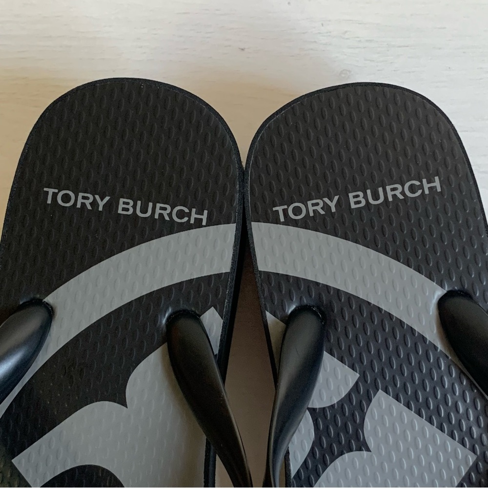 Tory Burch Emory Women's Black Platform Flip Flop Sandals Size 8 - Picture 4 of 9
